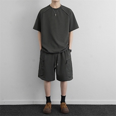 高端时尚休闲套装2026新款夏季工装短裤休闲运动服两件套男装，男装休闲套装，星座914