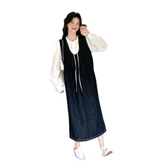 简约甜美牛仔套装ZB285-1908-单背带裙P110-K170套装P155-K228，女装套装/套裙，浙宝285（原212）