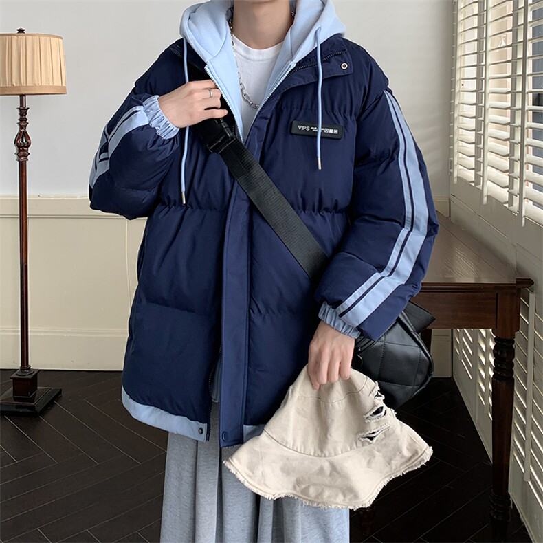 港风潮牌新款织带连帽棉服潮流保暖棉衣M082-P100控139,男装棉衣,星座717