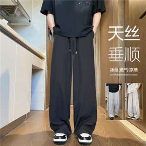 抖音品质夏季新款潮流透气宽松休闲冰丝裤B315-K25744-特p30控58图片
