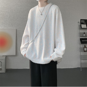 WY10156-特批40 控78 新款圆领简约套头宽松大码卫衣糯米衣服男图片