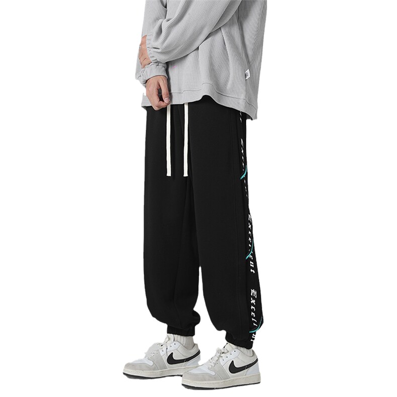 KP605P60港风华棉休闲裤男包边包条宽松大码束脚卫裤,男装休闲裤,星座1204-3