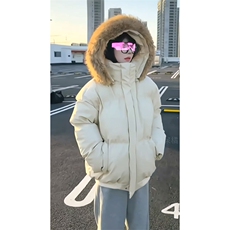 现货三防重磅硬挺boxy短款羽绒棉衣座山雕大毛毛领PU皮棉服外套冬，男装棉衣，电商A486-1