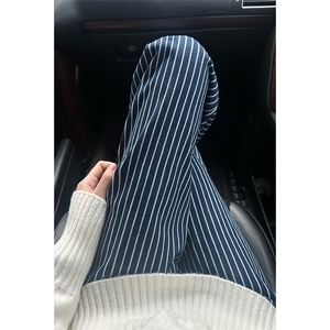 自拍图YK86033-P4875%棉%聚酯纤维美式复古蓝色条纹牛仔裤