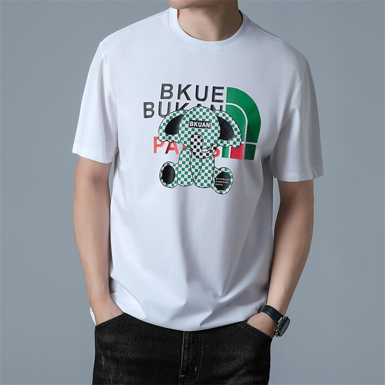 时尚短袖T恤男薄款圆领上衣服夏季新款青年男士百搭潮流体恤衫潮图片