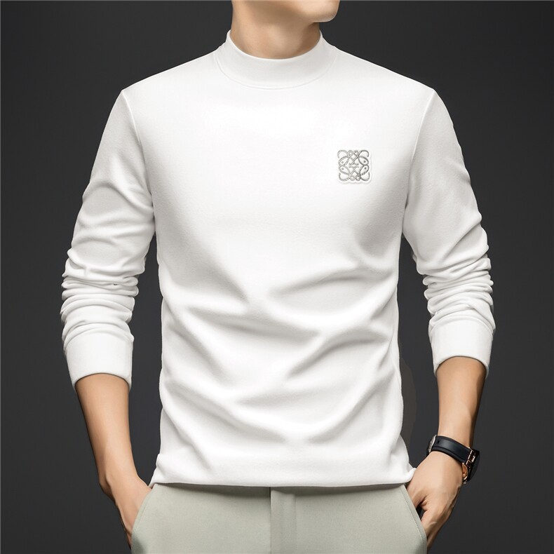 B8502双面德绒半高领男士打底衫主推基础品质好保暖图片