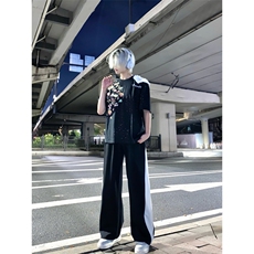 WE1544-P36绣花肩章羽毛满天星立体浮雕短袖T恤男女，男装T恤，电商B323A