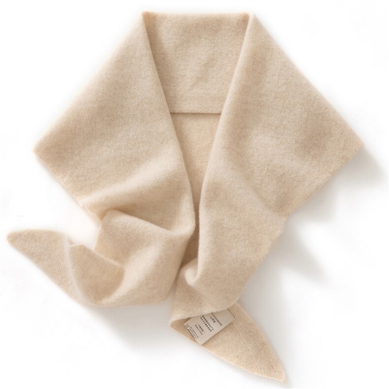 气质100%纯山羊绒围巾女轻奢三角巾小披肩亲肤25秋冬保暖针织围脖，女装羊绒衫，镁纯羊绒