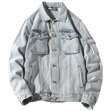 挂拍牛仔外套男潮牌秋季新款韩版潮流帅气夹克男装上衣9151-P85，男装夹克，电商A318