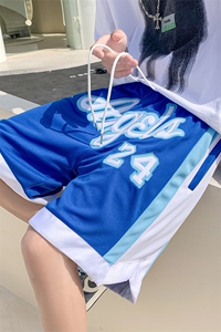1贴布绣篮球短裤男拼接短裤女大码中性风科比短裤男DK7080P35控58图片