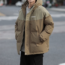 F107-P95冬季新款潮牌休闲工装连帽棉衣外套拼接加厚保暖棉服男，男装棉衣，星座512-6