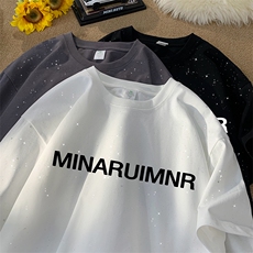 量大优供抖音视频支持得物配合二开美式满天星亮片短袖T恤MTX285，男装T恤，电商A486