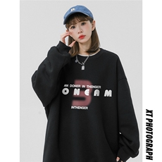 中性风秋季时尚百搭宽松字母印花潮流卫衣W1037P30控48，男装卫衣，A247A