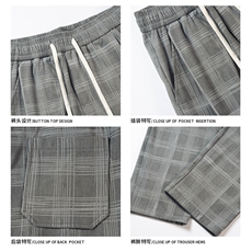 2025秋季新款白底大码美式灯芯绒格子裤M-5XHK24884-特P35，男装休闲裤，电商A022