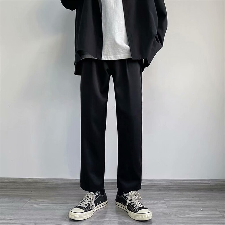 新款ins坠感小西裤男士韩版潮流宽松直筒阔腿休闲西装裤XK023-P35,男装西裤,星座1008