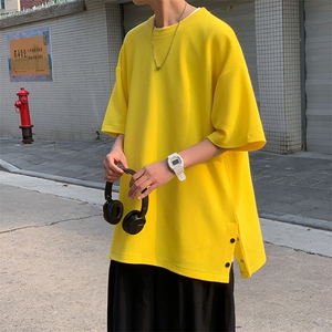 T3053/P25短袖男士潮流宽松开衩体恤打底衫夏季半袖T恤男简约上衣图片