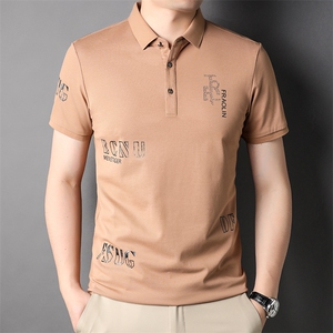 夏季新款男士翻领短袖t恤中年有领男装上衣服休闲POLO衫图片