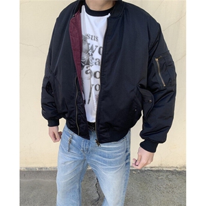 棒球服外套男2024年春秋季洋气复古立领短款飞行员夹克上衣 M9022图片
