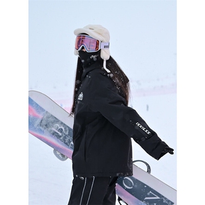 24冬款户外防风防水保暖防风袖连帽滑雪服外套男女同款HF66-P165图片