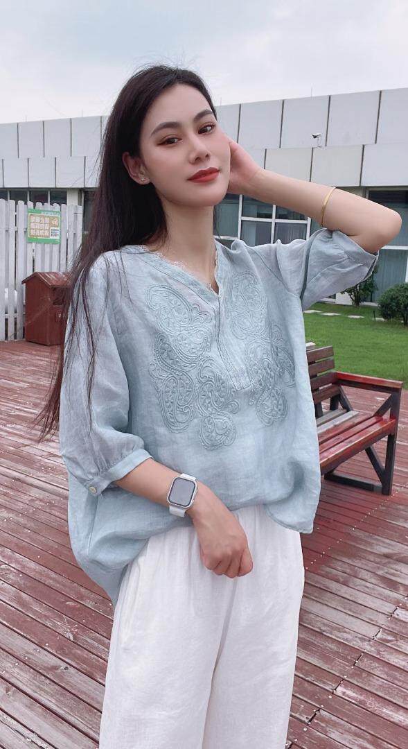 纯苎连衣裙小衫裤子裙子衬衣 时尚风 风淑女风休闲风，女装连衣裙，川哲