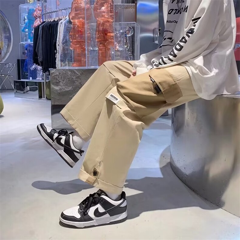 夏季直筒工装裤男日系潮牌ins休闲宽松裤子百搭九分裤K5965-P35,男装休闲裤,星座512-3