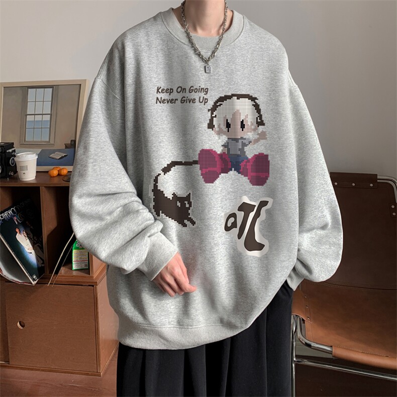 ！ 圆领卫衣男装港风长袖T恤男外套男WY160-P28图片