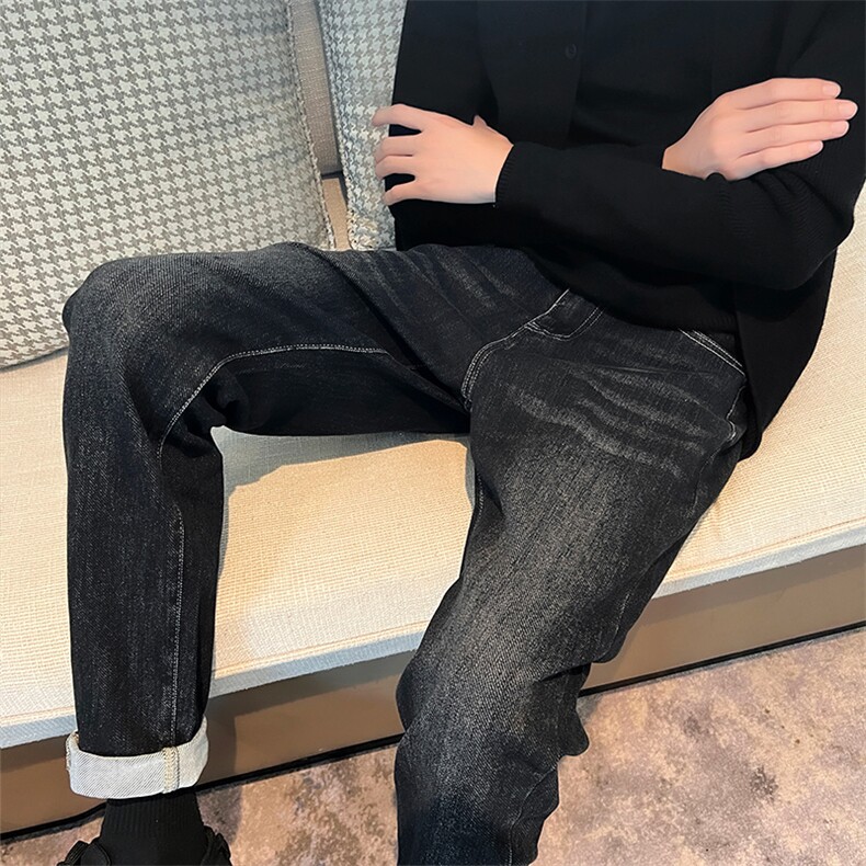 高品质秋冬款牛仔休闲裤男B381-2-1089黑灰色-p58,男装休闲裤,电商B381-2