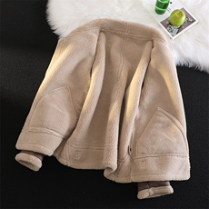 毛毯风冬季保暖外套皮毛一体加厚羊羔毛领翻领夹克8913-p245，男装夹克，星座815-1（原A203A）