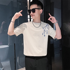 社会小伙夏季男士潮牌短袖T恤时尚印花纯棉体恤男C208-T8009特P30，男装T恤，电商C208