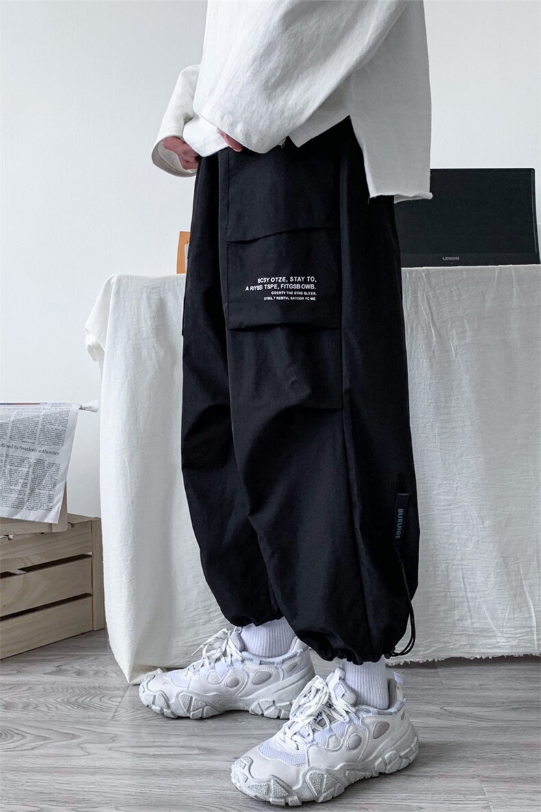 秋季男降落伞宽松直筒高街潮牌工装休闲长裤K807p25,男装工装外套,电商D315A