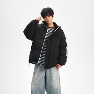 ！冬季条纹五防立领加绒加厚棉衣情侣撞色棉服外套MY7777-P68图片