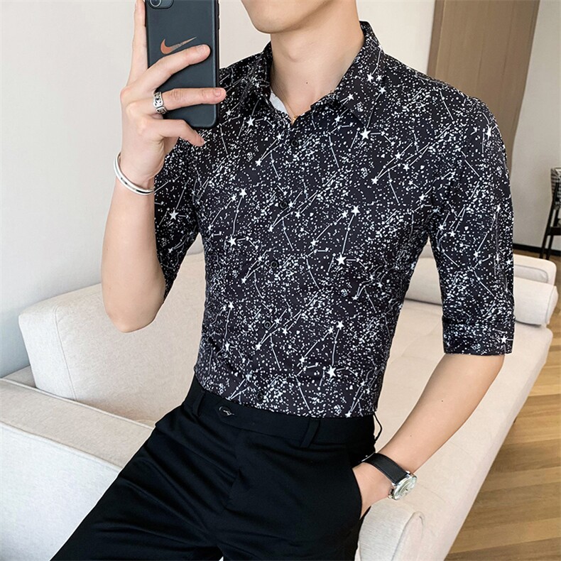 312A-104-P552021设计感满天星衬衫英伦时尚男士衬衣A,男装衬衫,星座312A-5