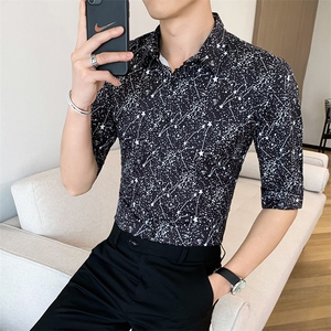 312A-104-P55 2021设计感满天星衬衫英伦时尚男士衬衣A图片