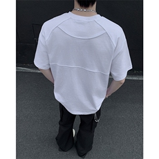 A14-特P30得物二开美式cleanfit解构boxy版型拼接纯色短袖T恤男，男装T恤，电商B369（原A024）