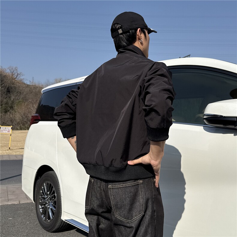 JK008硬汉风春装拼接工装立领开衫夹克聚酯纤维(M-5XL)TP35,男装夹克,电商A088