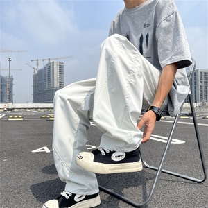 夏秋新款男士时尚潮流立体裁剪大口袋休闲裤慵懒风阔腿裤K026/P40图片