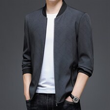 DW2871男士2023年春季新款长袖休闲棒球领外套青年拉链夹克P66图片