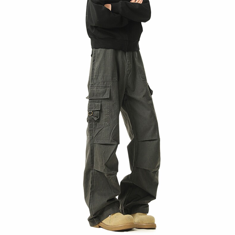 现货纯棉水洗做旧休闲裤长裤工装裤直筒裤A014-DY25216-P70控98，男装工装外套，电商A014