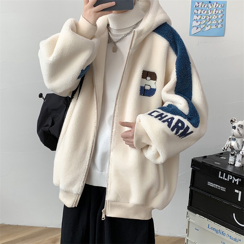 冬装青少年加绒加厚棉衣休闲羊羔绒连帽外套男女919-P110控价158,男装棉衣,电商A441-1