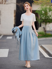 轻奢高级感穿搭套装女2025夏季减龄洋气小香风马甲裙子三件套遮肉，女装套装/套裙，慧尚依恋