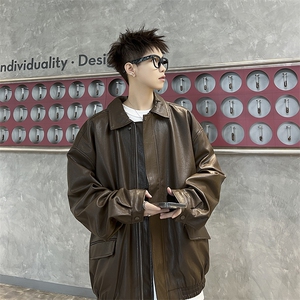F570 P 60秋冬皮夹克休闲外套宽松机车服图片