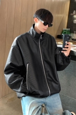 港风立领鳄鱼纹双侧金属拉链大口袋设计夹克男JK77760P85控118，男装夹克，星座227-7