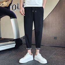 社会小伙裤子男士休闲裤夏季薄款九分裤白色西裤八分A12P45控68，男装休闲裤，星座712-1