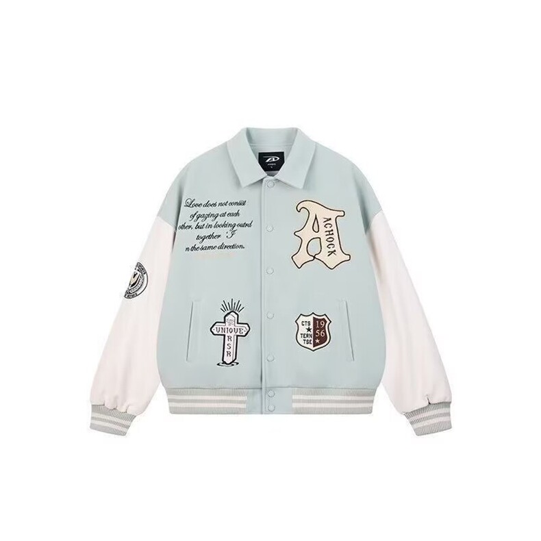 美式棒球服外套男春夏季2025新款大码日系宽松潮流痞帅高级感夹克，男装夹克，星座506A