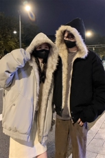 情侣装冬装24棉服座山雕男女装冬季痞帅毛领连帽棉衣外套S366P148，男装棉衣，电商A233-1