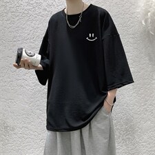 Q11204-P30春夏季七分袖t恤男大码五分袖男短袖中袖大皂风，男装T恤，电商A040