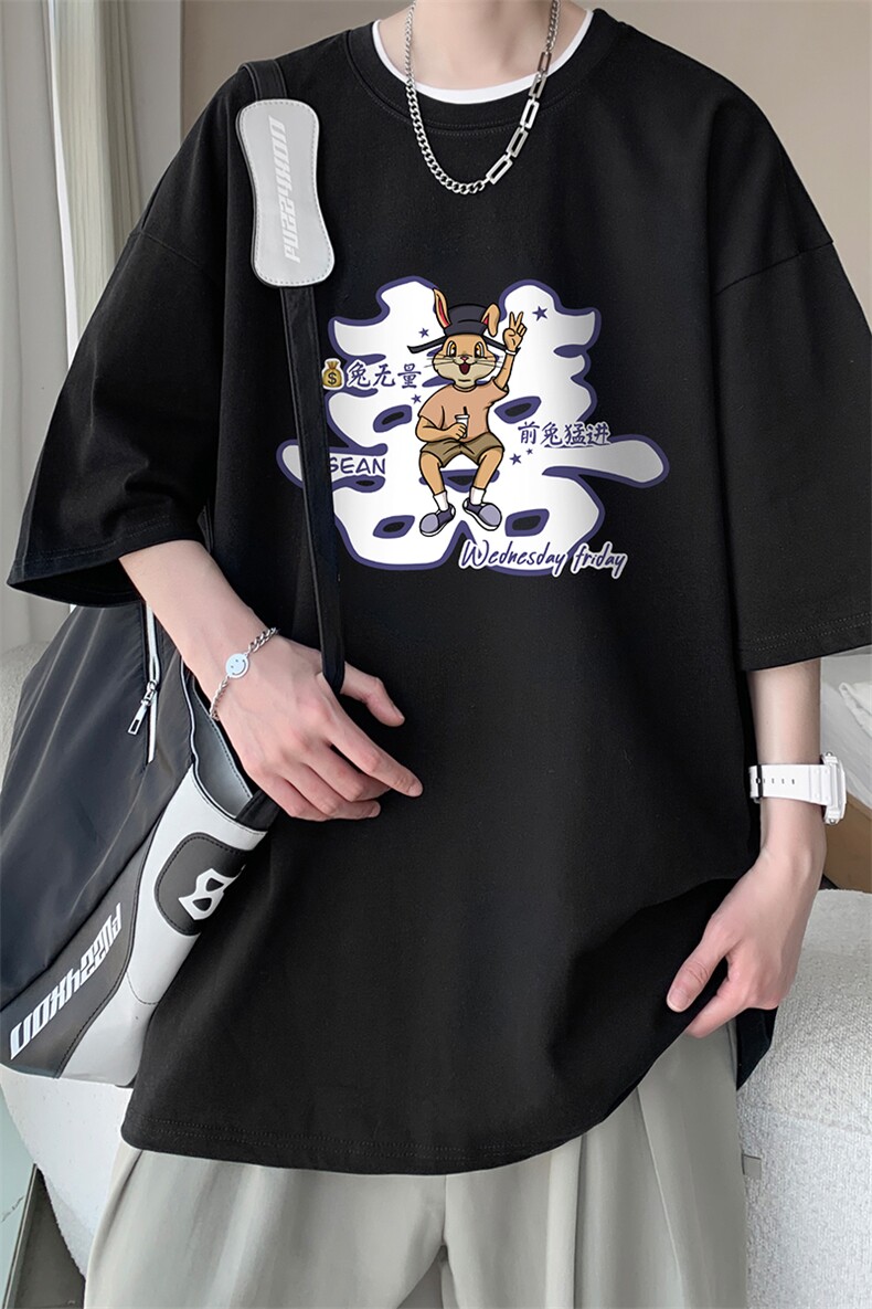 230g重磅纯棉短袖t恤男大码半袖半截袖DX17306-P20,男装T恤,电商A040