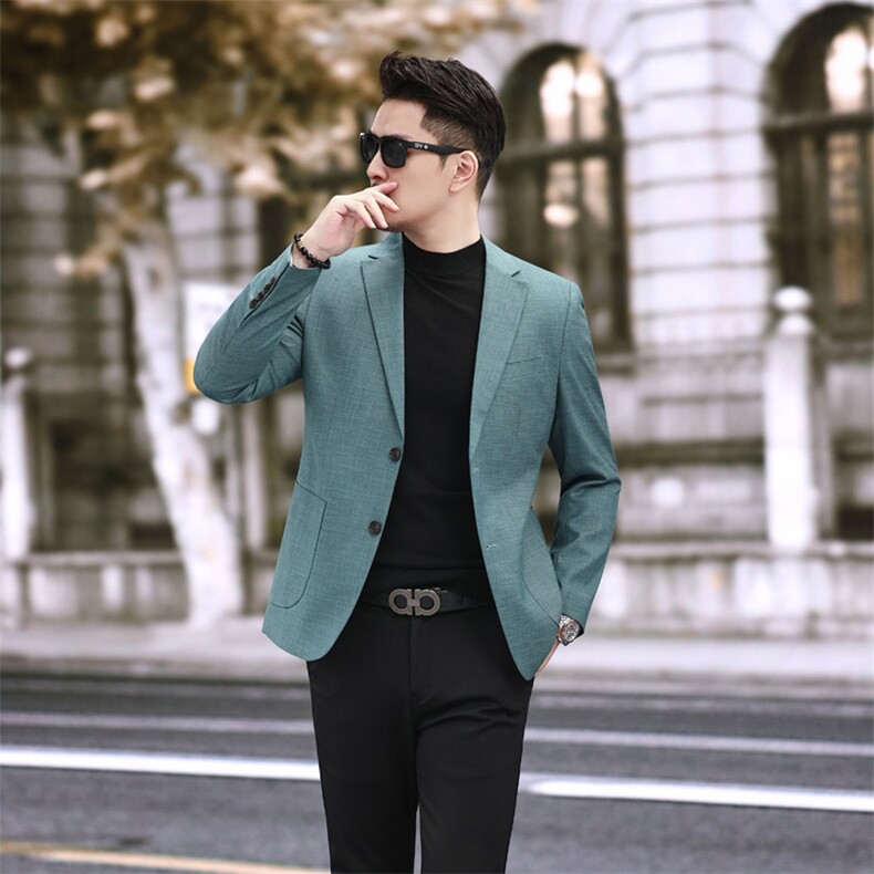 新款男士春装新款西装竹节纹西服男外套2302P160，男装西服，电商D225
