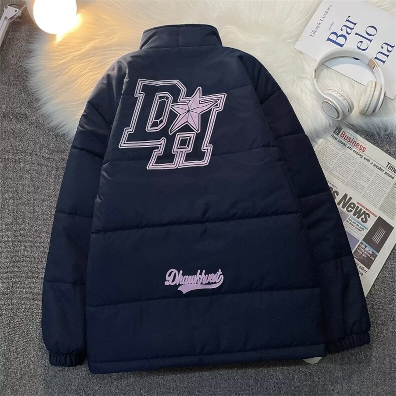 美式复古星星字母立领棉衣外套男秋冬宽松面包棉服TT587P70,男装棉衣,星座1013-5