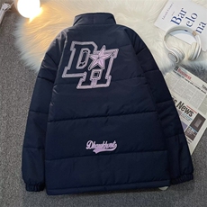 美式复古星星字母立领棉衣外套男秋冬宽松面包棉服TT587P70，男装棉衣，星座1013-5